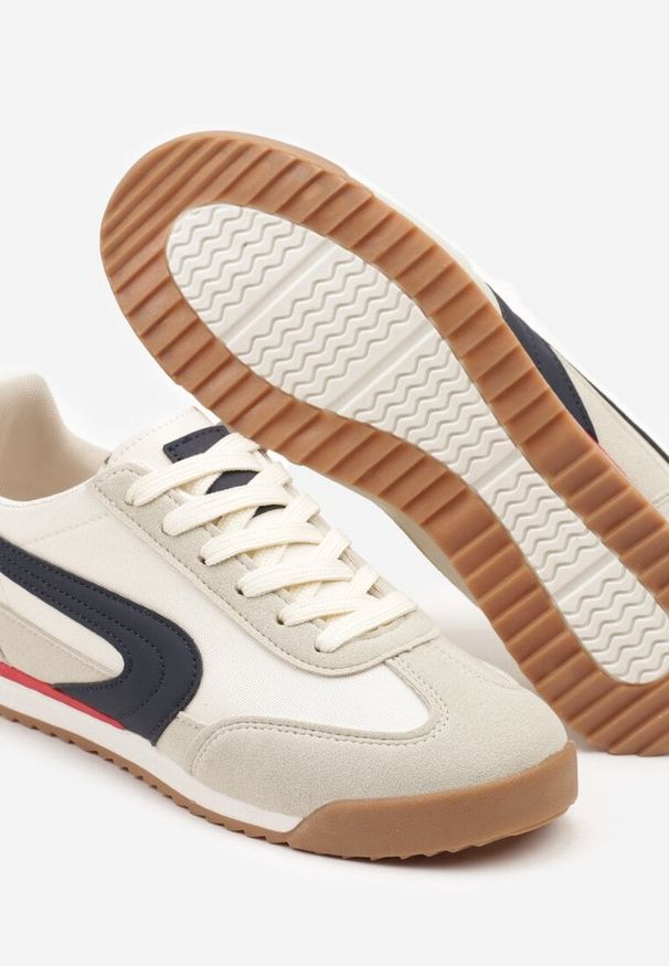 Born2be - Beżowo-Szare Sneakersy w Klasycznym Stylu Ellirianne. Okazja: na spacer. Zapięcie: sznurówki. Kolor: beżowy. Sport: turystyka piesza