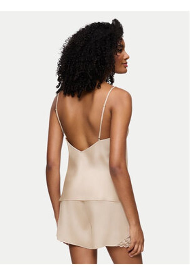 Triumph Piżama Wild Azalea 10221499 Beżowy Regular Fit. Kolor: beżowy. Materiał: lyocell