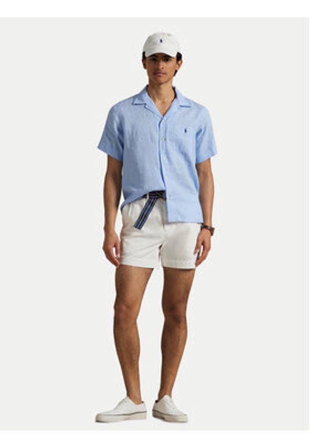 Polo Ralph Lauren Koszula 710966421005 Błękitny Classic Fit. Typ kołnierza: polo. Kolor: niebieski. Materiał: len
