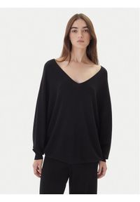 Kontatto Sweter 3M0815C Czarny Relaxed Fit. Kolor: czarny. Materiał: syntetyk