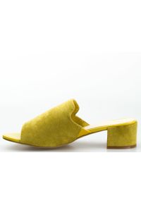 Inna - Klapki zamszowe żółte Sergio Leone. Kolor: żółty. Materiał: zamsz. Styl: elegancki #3