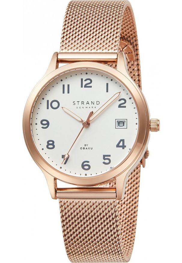 Zegarek Strand Zegarek damski Strand S751LDVIMV różowe złoto. Kolor: złoty, wielokolorowy, różowy