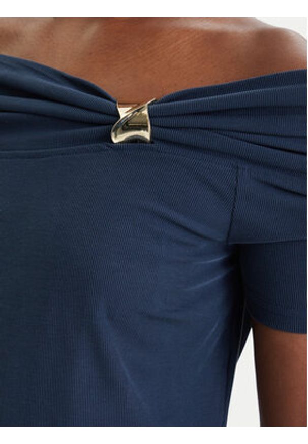 Guess Bluzka W6GP12 K2935 Granatowy Regular Fit. Kolor: niebieski