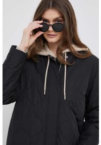 TOMMY HILFIGER - Tommy Hilfiger kurtka damska kolor czarny przejściowa. Okazja: na co dzień. Kolor: czarny. Materiał: tkanina, materiał. Wzór: gładki. Styl: casual