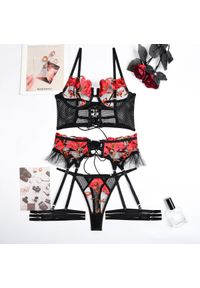 Intica - Komplet bielizny z kwiatowym haftem na wyjątkowe okazje Doohee. Kolor: wielokolorowy. Materiał: materiał. Wzór: kwiaty, haft #1