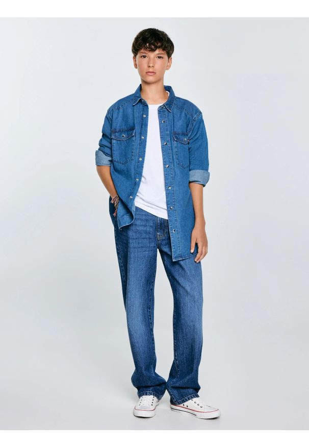 Big-Star - Jeansy chłopięce loose granatowe Zacky 586. Okazja: na co dzień. Stan: podwyższony. Kolor: niebieski. Materiał: jeans. Styl: klasyczny, vintage, casual