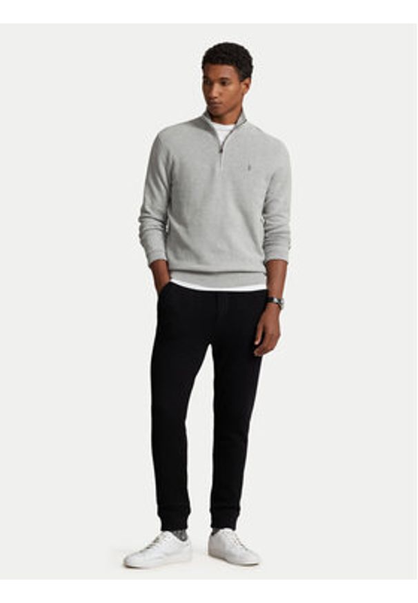 Polo Ralph Lauren Sweter 710932304002 Szary Regular Fit. Typ kołnierza: polo. Kolor: szary. Materiał: bawełna