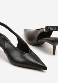 Renee - Czarne Czółenka Typu Slingback na Szpilce Latinea. Okazja: na co dzień. Zapięcie: pasek. Kolor: czarny. Materiał: jeans. Obcas: na szpilce. Styl: klasyczny, casual, elegancki #4