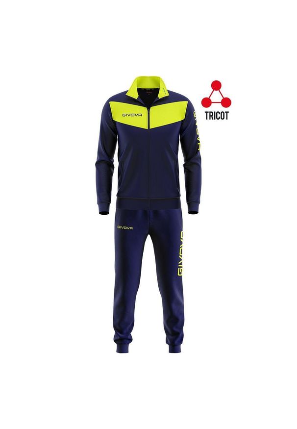 Dres Givova Tuta Visa Fluo. Kolor: zielony, wielokolorowy, niebieski. Materiał: dresówka