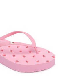 TOMMY HILFIGER - Tommy Hilfiger Japonki Repeat Logo Platform FW0FW09199 Różowy. Kolor: różowy. Materiał: syntetyk. Obcas: na platformie #3
