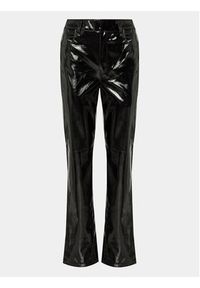Gina Tricot Spodnie z imitacji skóry 21348 Czarny Regular Fit. Kolor: czarny. Materiał: syntetyk #2
