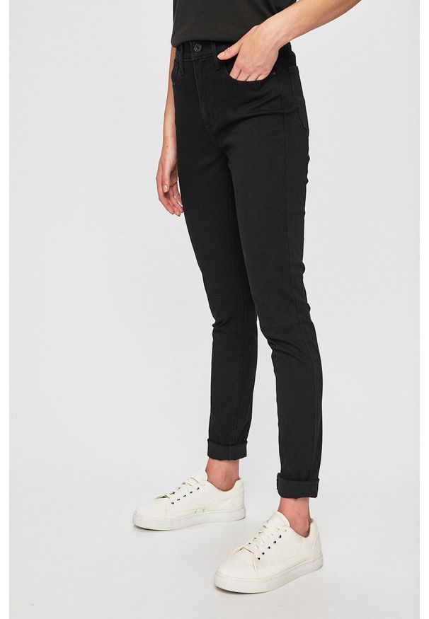Levi's® - Levi's jeansy damskie high waist. Okazja: na spotkanie biznesowe. Stan: podwyższony. Kolor: czarny. Styl: biznesowy