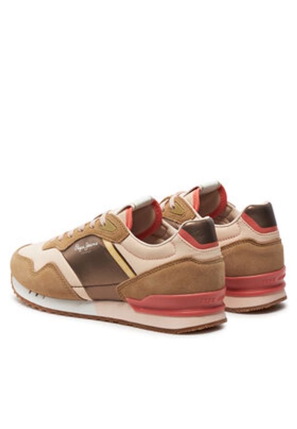 Pepe Jeans Sneakersy London Glam W PLS40006 Beżowy. Kolor: beżowy. Materiał: materiał