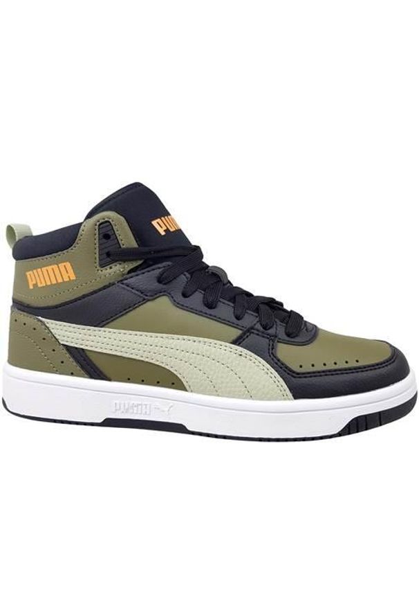 Buty do chodzenia damskie Puma Rebound Joy Blocked JR. Wysokość cholewki: za kostkę. Zapięcie: sznurówki. Kolor: wielokolorowy, zielony. Materiał: guma, materiał, syntetyk. Szerokość cholewki: normalna. Sport: turystyka piesza