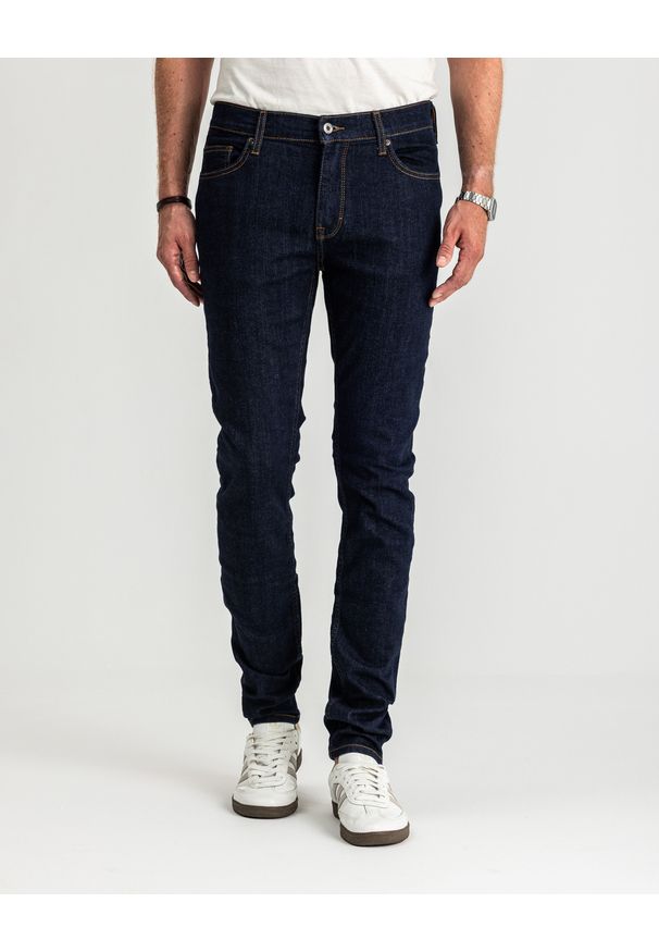 Mustang - Męskie Spodnie Jeansowe MUSTANG Frisco Skinny Denim Blue 1016417 5000 940