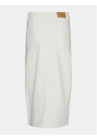 Vero Moda Spódnica jeansowa Veri 10295731 Biały Regular Fit. Kolor: biały. Materiał: bawełna