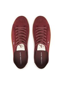 Calvin Klein Jeans Sneakersy Low Profile Cupsole Su YM0YM01321 Bordowy. Kolor: czerwony. Materiał: zamsz, skóra