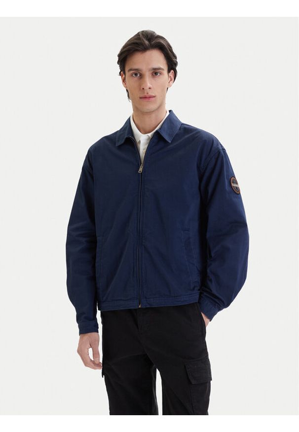 Napapijri Kurtka jeansowa A-Arrayanes NP0A4FI4 Granatowy Regular Fit. Kolor: niebieski. Materiał: bawełna
