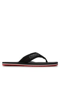 TOMMY HILFIGER - Tommy Hilfiger Japonki Patch Hilfiger Beach Sandal FM0FM04470 Czarny. Kolor: czarny. Materiał: materiał