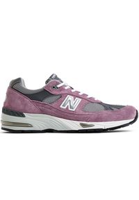 Buty męskie New Balance M991PGG – fioletowe. Kolor: fioletowy. Materiał: materiał, syntetyk, skóra, guma. Szerokość cholewki: normalna #1