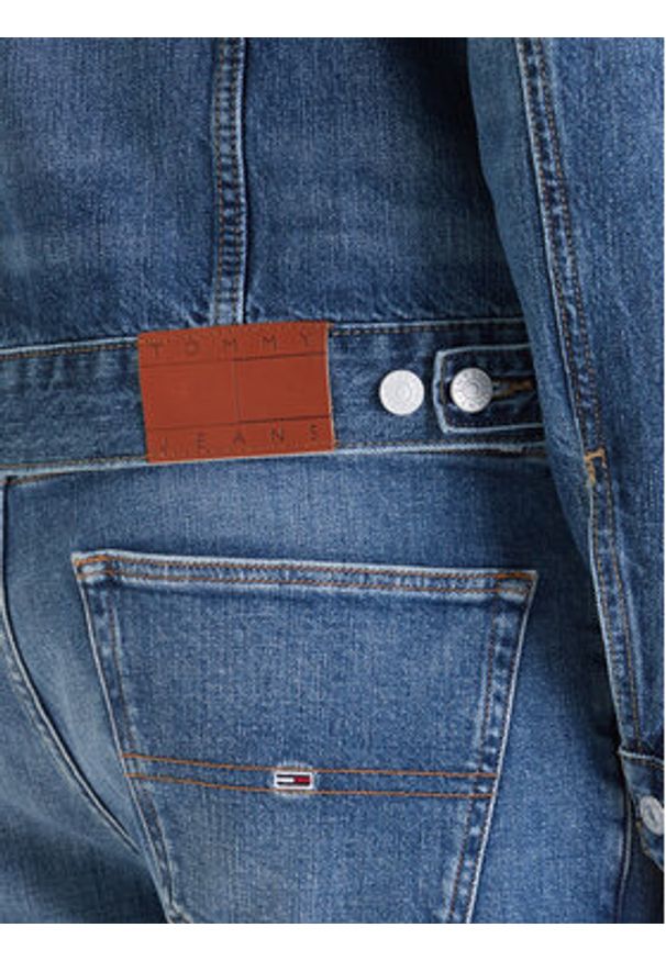Tommy Jeans Kurtka jeansowa Ryan DM0DM23003 Niebieski Regular Fit. Kolor: niebieski. Materiał: bawełna