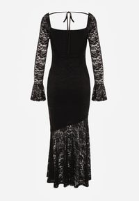 Renee - Czarna Elegancka Sukienka VICES z Koronki z Wiązaniem z Tyłu Drenvienne. Kolor: czarny. Materiał: koronka. Wzór: koronka. Typ sukienki: dopasowane, oversize. Styl: elegancki #3