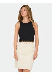 only - ONLY Top Shelly 15325019 Czarny Slim Fit. Kolor: czarny. Materiał: bawełna