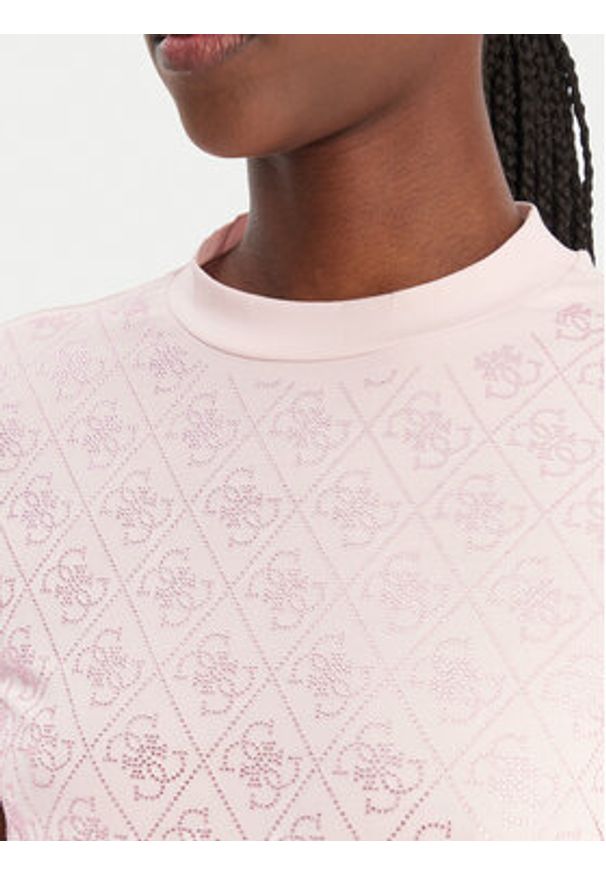 Guess T-Shirt W4BI26 J1314 Różowy Regular Fit. Kolor: różowy. Materiał: bawełna