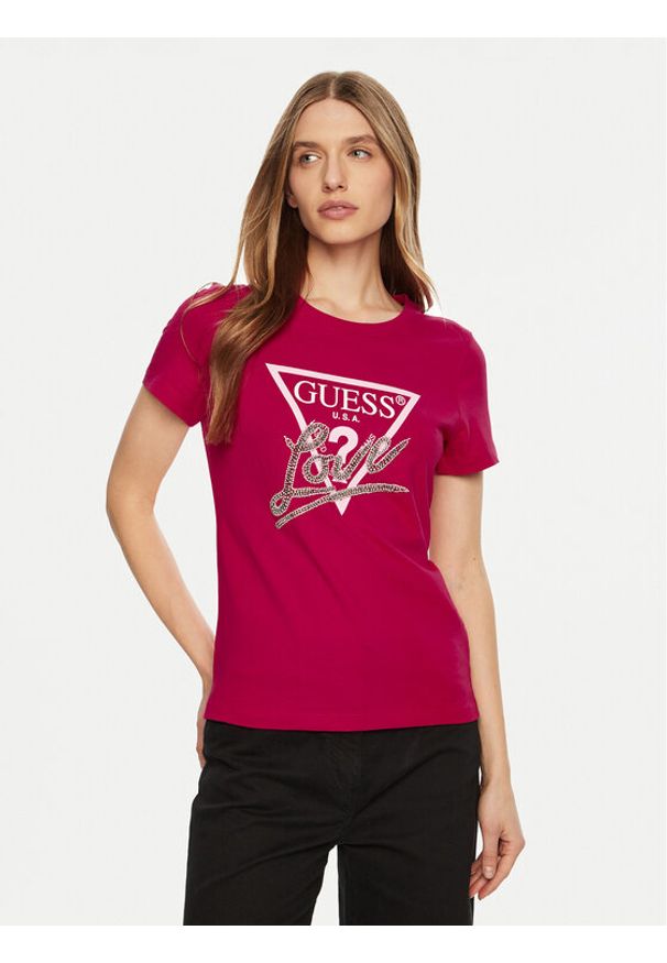 Guess T-Shirt W5RI10 I3Z14 Czerwony Regular Fit. Kolor: czerwony. Materiał: bawełna