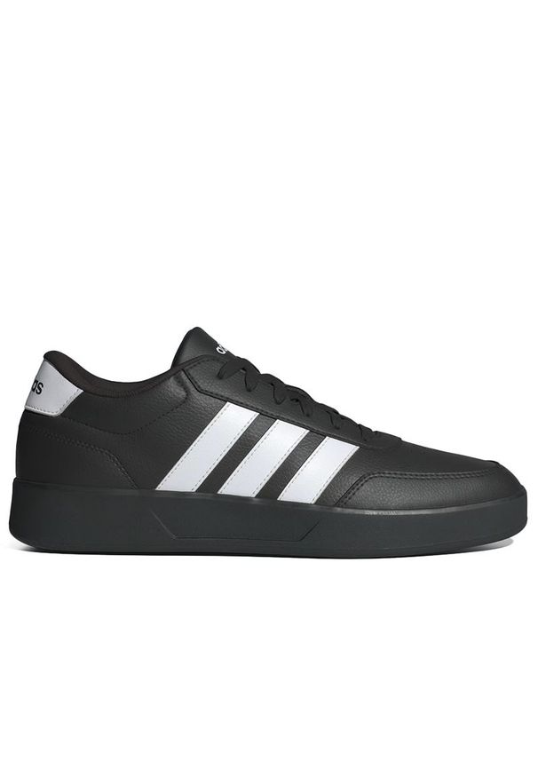Adidas - Buty męskie adidas Breaknet 3.0 JQ5482 - czarne. Zapięcie: pasek. Kolor: czarny. Materiał: guma, skóra, syntetyk. Szerokość cholewki: normalna. Wzór: aplikacja