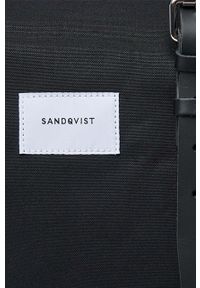 Sandqvist plecak Dante kolor czarny duży gładki SQA584. Kolor: czarny. Materiał: bawełna, włókno, materiał. Wzór: gładki #5