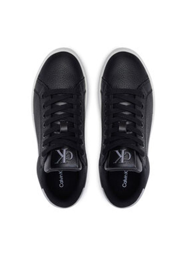 Calvin Klein Jeans Sneakersy Bold Flatf Low Mix Ohb YW0YW01632 Czarny. Kolor: czarny. Materiał: skóra