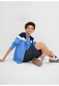 bonprix - Szorty bojówki Chambray, Regular Fit. Kolor: niebieski. Materiał: bawełna. Sezon: lato