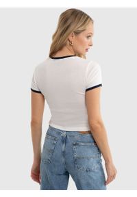 Big-Star - Koszulka damska o kroju slim z linii Authentic biała Montha 403/ Karnelia 403. Kolor: niebieski. Materiał: jeans, dzianina. Długość: krótkie. Wzór: nadruk. Styl: klasyczny, elegancki #5