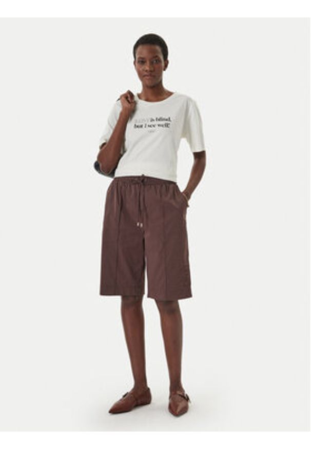 Liu Jo Sport Szorty sportowe TA6289 T416A Brązowy Relaxed Fit. Kolor: brązowy. Materiał: bawełna