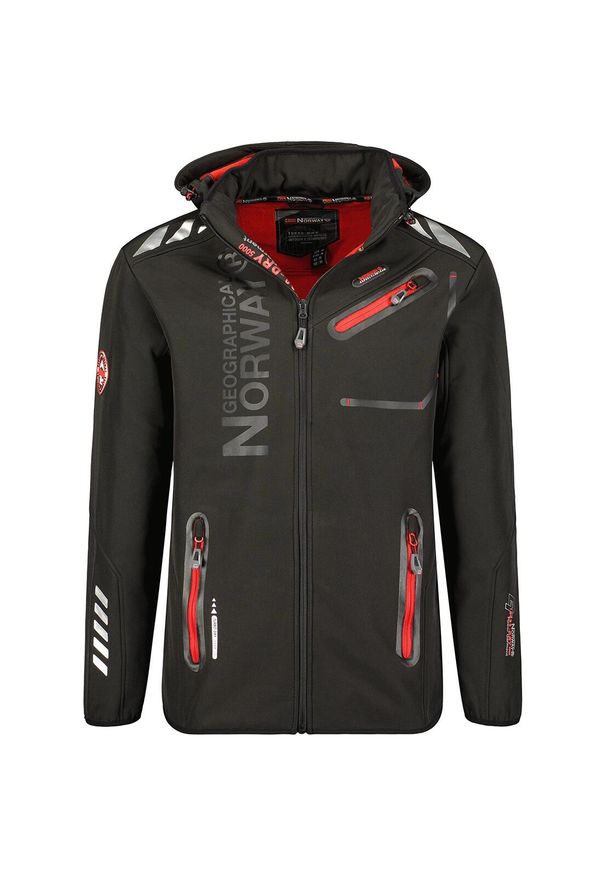 Geographical Norway Softshell ROYAUTE DB BLACK RED MEN 068 (WY2000H/GN/Black. Kolor: czarny. Materiał: softshell. Sport: turystyka piesza