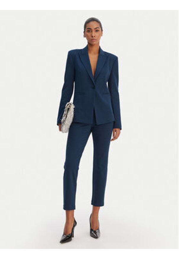 Patrizia Pepe Spodnie materiałowe 8P082/ A715 Niebieski Slim Fit. Kolor: niebieski. Materiał: wiskoza