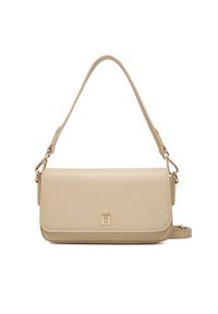 TOMMY HILFIGER - Tommy Hilfiger Torebka Th Icon Conv AW0AW17677 Beżowy. Kolor: beżowy. Materiał: skórzane #4