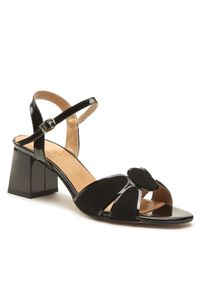 sagan - Sandały Sagan. Kolor: czarny. Materiał: welur #1
