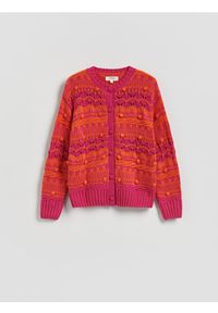 Reserved - Wzorzysty kardigan z bawełną - wielobarwny. Materiał: bawełna #1