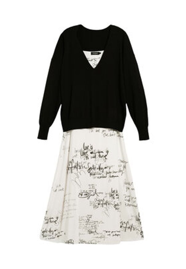 Desigual Komplet sweter i sukienka Morisot 26SWVK33 Écru Regular Fit. Materiał: syntetyk