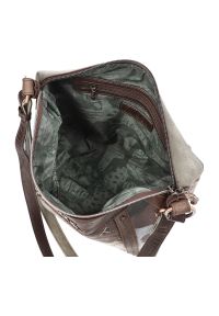 Brązowa Torebka Anekke Modna Listonoszka Damska. Kolor: brązowy. Wzór: aplikacja. Materiał: zdobione. Styl: elegancki, casual. Rodzaj torebki: na ramię #7