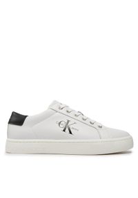 Calvin Klein Jeans Sneakersy Classic Cupsole Laceup Low Lth YM0YM00491 Biały. Kolor: biały. Materiał: skóra