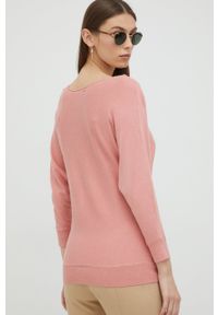 Guess sweter damski kolor różowy lekki. Okazja: na co dzień. Kolor: różowy. Materiał: materiał, wiskoza. Długość rękawa: raglanowy rękaw. Wzór: aplikacja. Styl: casual #5