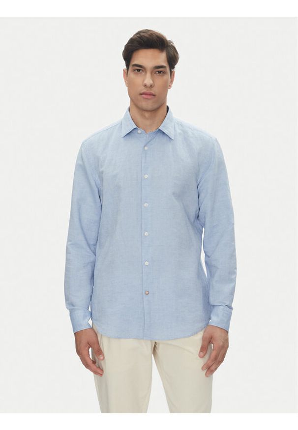 BOSS Koszula C-Hal 50539531 Błękitny Casual Fit. Okazja: na co dzień. Kolor: niebieski. Materiał: bawełna. Styl: casual