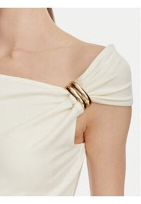 Guess Bluzka W6YP48 K4527 Kremowy Regular Fit. Kolor: kremowy. Materiał: lyocell #5