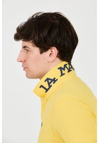 La Martina - LA MARTINA Żółte męskie polo z małym logo, Rozmiar XL. Typ kołnierza: polo. Kolor: żółty #8