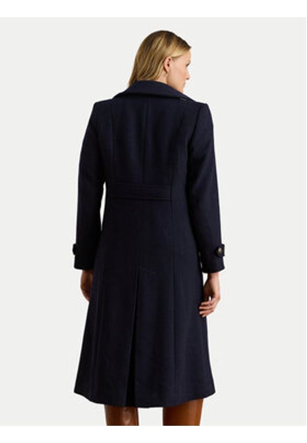 Lauren Ralph Lauren - LAUREN RALPH LAUREN Płaszcz wełniany 297P04150002 Granatowy Regular Fit. Kolor: niebieski. Materiał: syntetyk