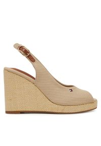 TOMMY HILFIGER - Tommy Hilfiger Espadryle Flag High Wedge Espad Slingback FW0FW08597 Beżowy. Kolor: beżowy. Materiał: materiał #1