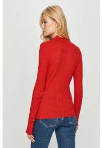 Noisy may - Noisy May - Sweter. Kolor: czerwony. Materiał: poliester, nylon, wiskoza, dzianina. Długość rękawa: długi rękaw. Długość: długie. Wzór: gładki #5